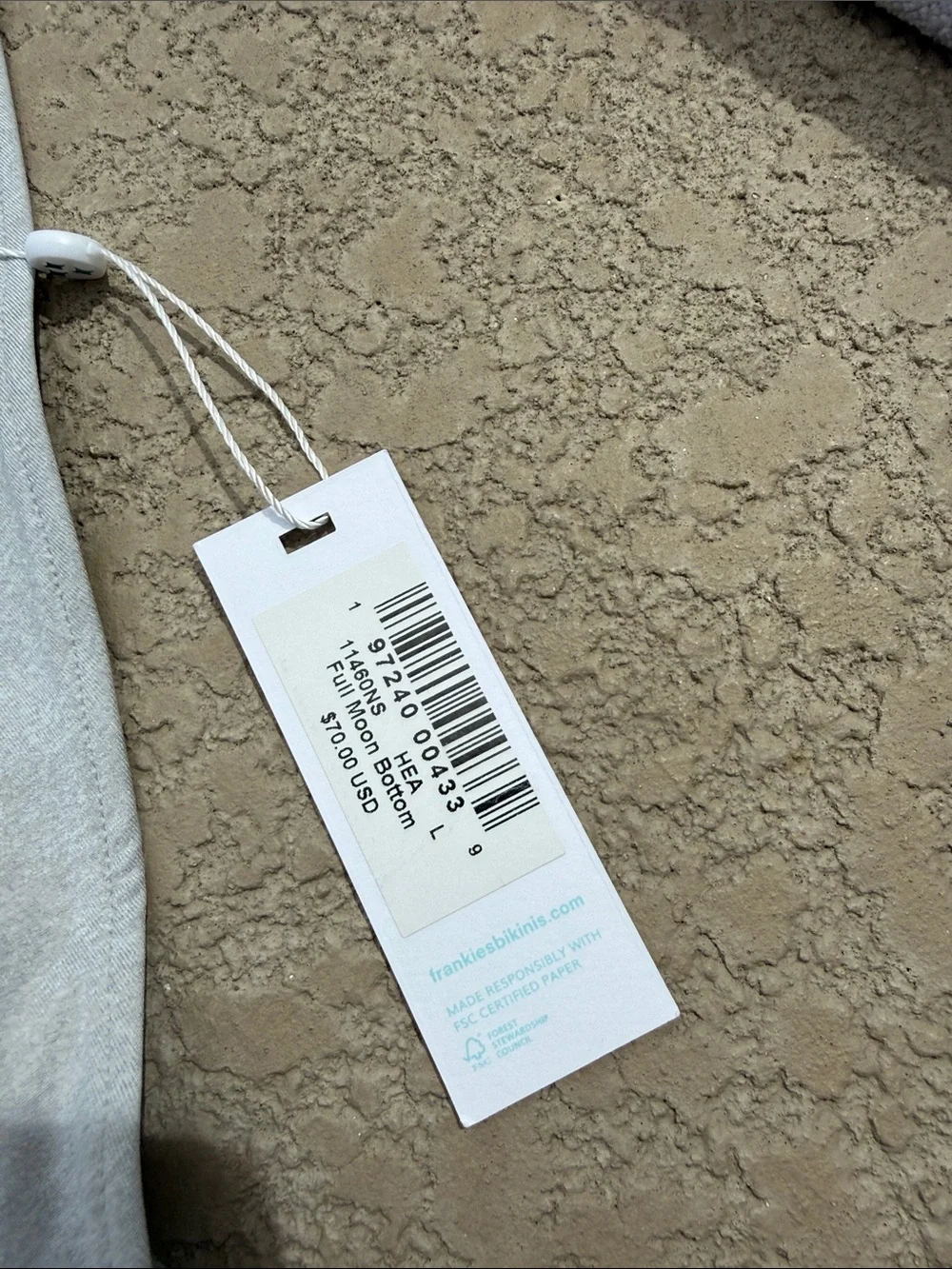 Frankie's Bikinis Grey Scoop-Back Women's Swim bottom nwt